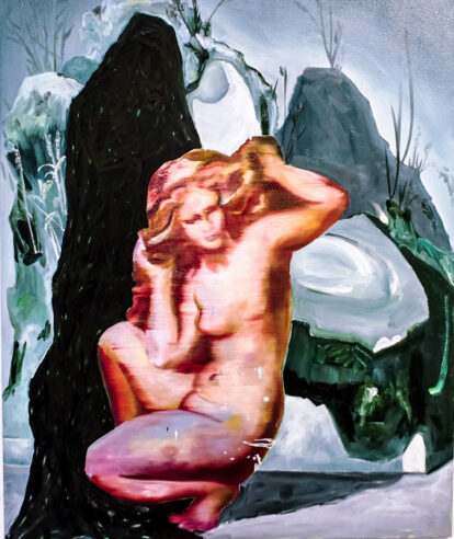 Pintura para imagem rupestre (sexo) - Vênus helênica sobre fotografia de editorial [Painting for rock image (sex) - Hellenic Venus on editorial photography]